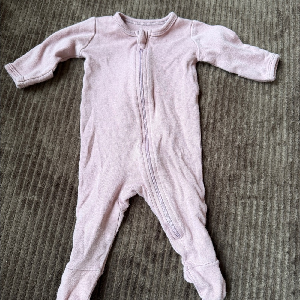 Cozy Purple Newborn Double Zipper Kids One Piece